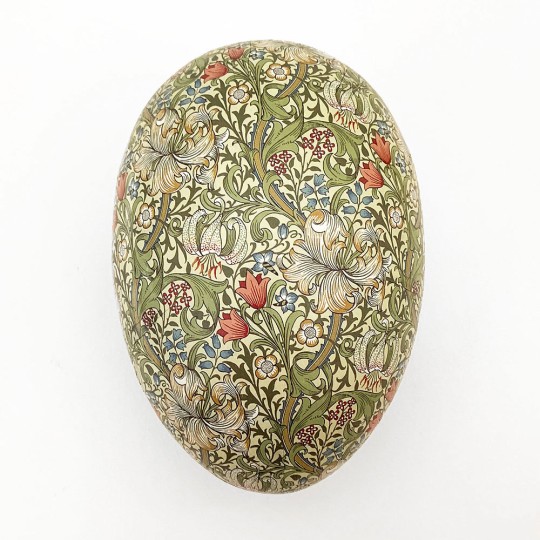 6" Green William Morris Papier Mache Easter Egg Container ~ Germany